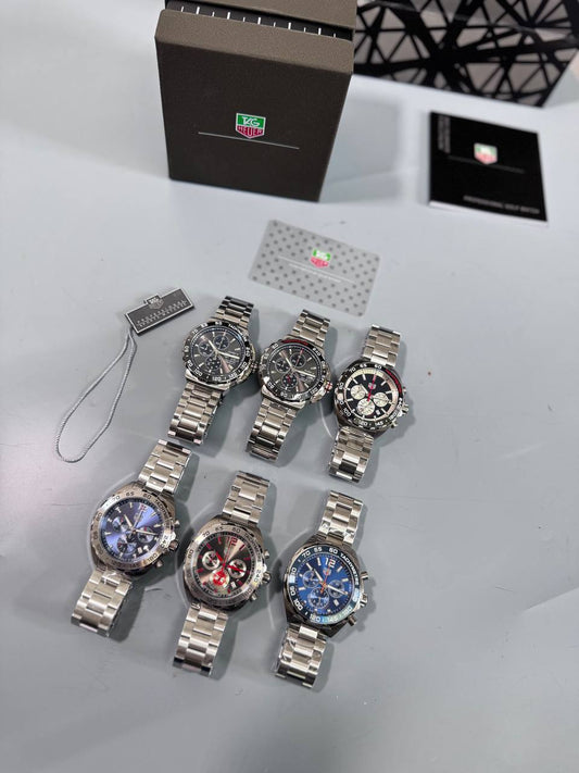 Tag Heuer Formula 1 Chronograph Men's Watches with Stainless Steel Bracelet in Different Dial Colors Reps UK Best Quality AAA Replica
