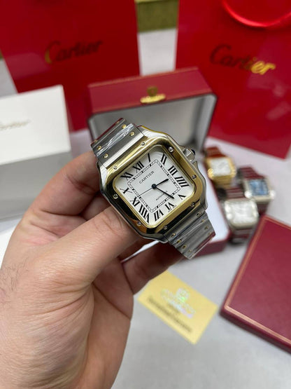 Cartier Santos de Cartier Men's Watches W2SA0009 Roman Numeral Dial in Different Colors Reps UK Best Quality Reps AAA Replica