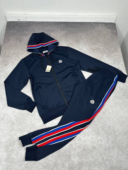 Moncler Logo-Embroidered Striped Zip-Up Tracksuit Men's in Different Colors Reps Sale UK Best Quality AAA Replica
