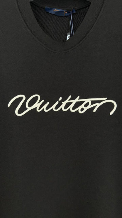 Louis Vuitton Embroidered Signature Crewneck Jumpers Men's Women's in 2 Colors Reps Sale UK Best Quality AAA Replica