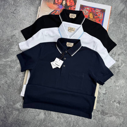 Hermès "Piqures Sellier" Short-Sleeve Polo Shirts Men's in Different Colors Reps Sale UK Best Sale Quality AAA Replica