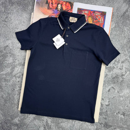 Hermès "Piqures Sellier" Short-Sleeve Polo Shirts Men's in Different Colors Reps Sale UK Best Sale Quality AAA Replica