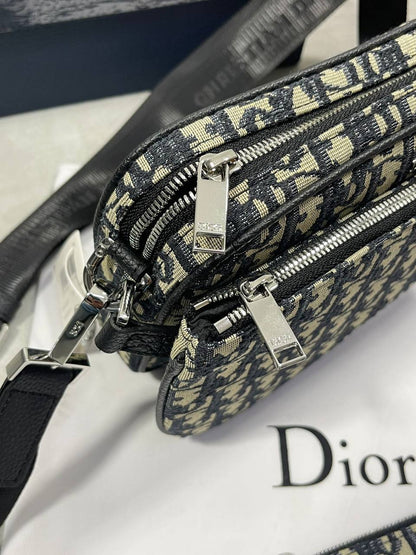 Dior Saddle Triple Pouch Oblique Jacquard Women's Bags in 2 Colors Reps Sale UK Best Quality AAA Replica