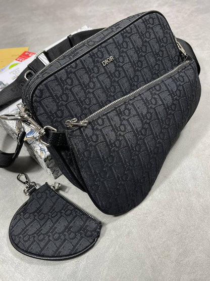 Dior Saddle Triple Pouch Oblique Jacquard Women's Bags in 2 Colors Reps Sale UK Best Quality AAA Replica