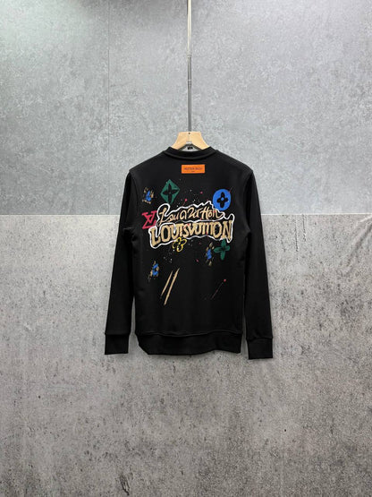 Louis Vuitton Splash Pattern Graphic Crewneck Jumpers Men's Women's in 2 Colors Reps UK Best Quality AAA Replica