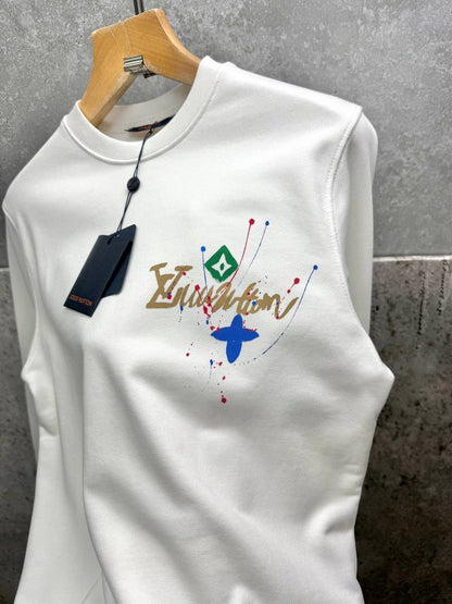 Louis Vuitton Splash Pattern Graphic Crewneck Jumpers Men's Women's in 2 Colors Reps UK Best Quality AAA Replica