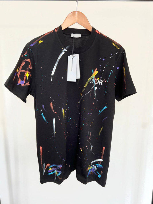 Dior Multicolour Paint Splatter Men's Women's T-Shirts in 2 Colors Reps UK Best Quality AAA Replica