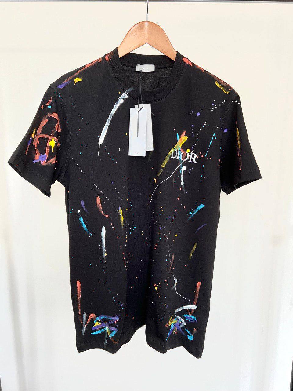 Dior Multicolour Paint Splatter Men's Women's T-Shirts in 2 Colors Reps UK Best Quality AAA Replica