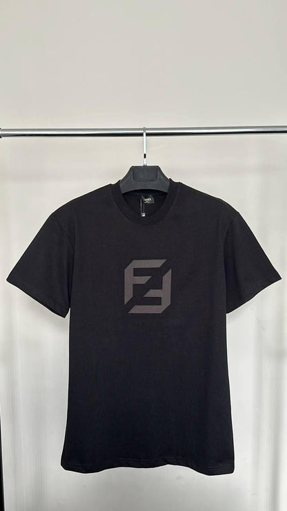 Fendi FF Logo Cotton Crewneck Men's Women's T-Shirts in 2 Colors Reps UK Best Quality AAA Replica