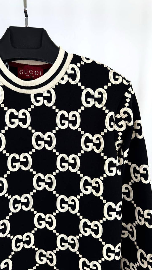 Gucci GG Wool Bouclé Jacquard Men's Women's Jumper in Black Color Reps UK Best Quality AAA Replica