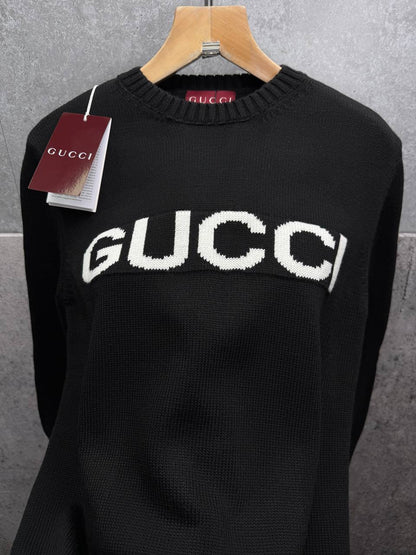Gucci Crewneck Logo-Embroidered Wool Men's Women's Jumper in 2 Colors Reps UK Best Quality AAA Replica