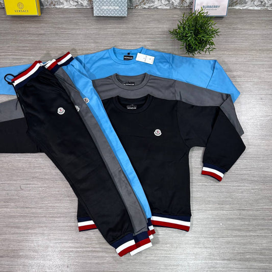 Moncler Cotton Tricolor Striped Tracksuit in Different Colors Men's Reps Sale UK Best Quality AAA Replica