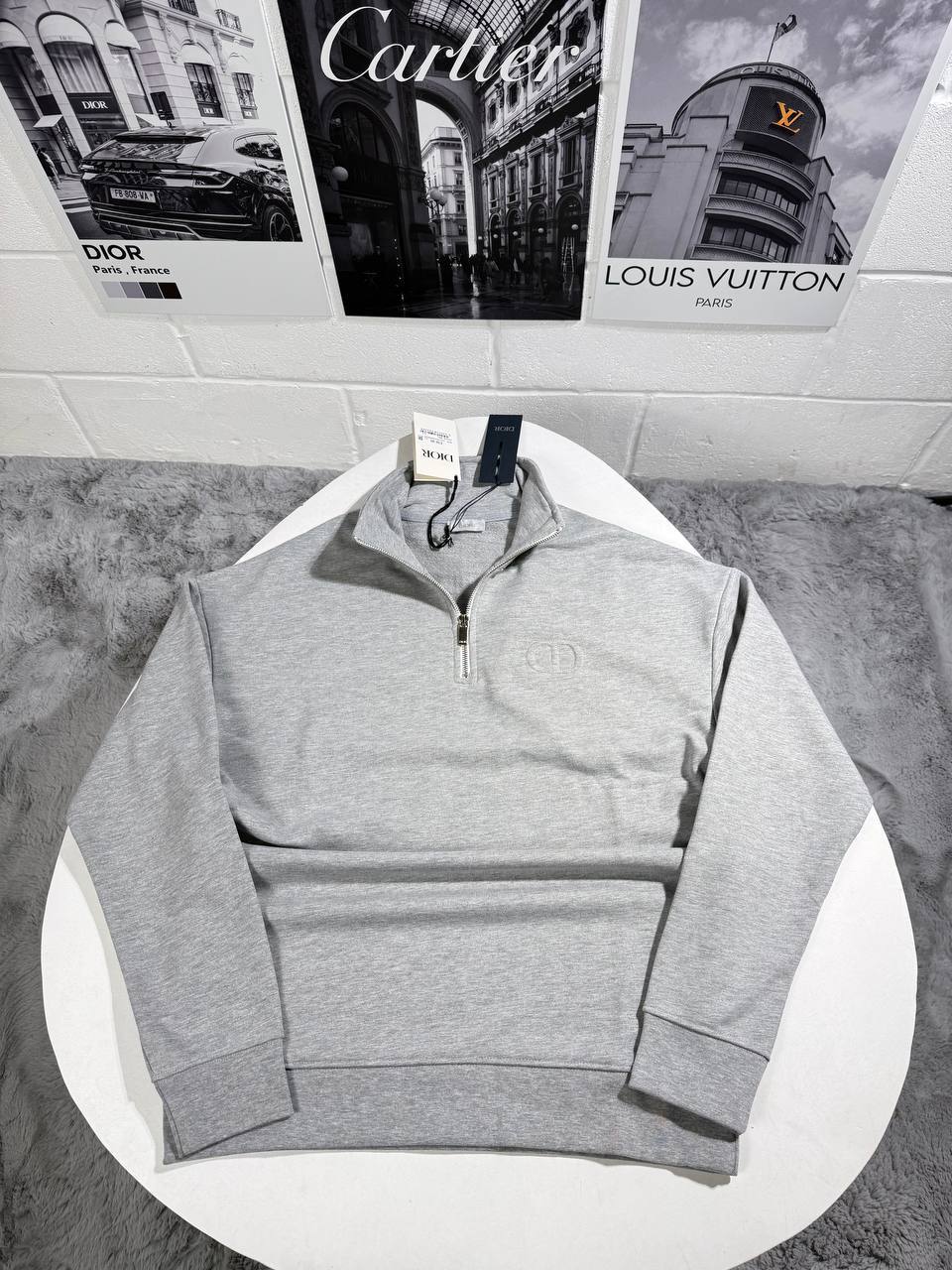 Dior CD Icon Half-Zip Jumpers Men's Women's in Different Colors Reps UK Best Quality AAA Replica