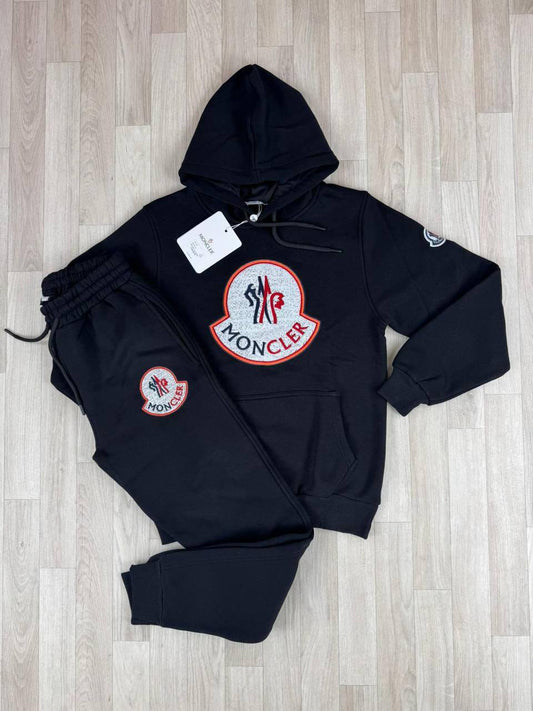 Moncler Big Logo Tracksuit in Black Color Men's Reps Sale UK Best Quality AAA Replica