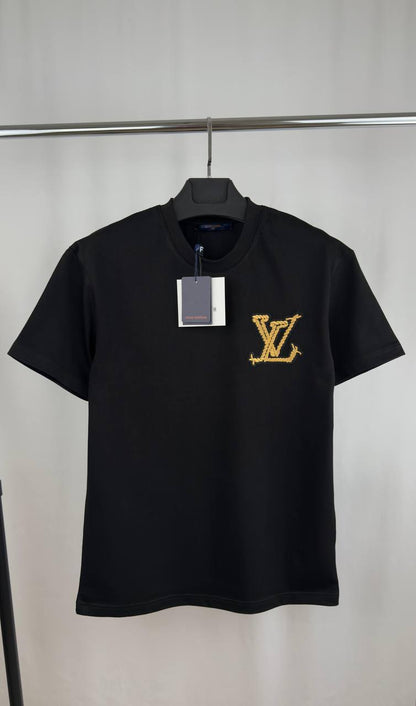Louis Vuitton Embroidered Cotton Men's Women's T-Shirt in 2 Colors Reps UK Best Quality AAA Replica