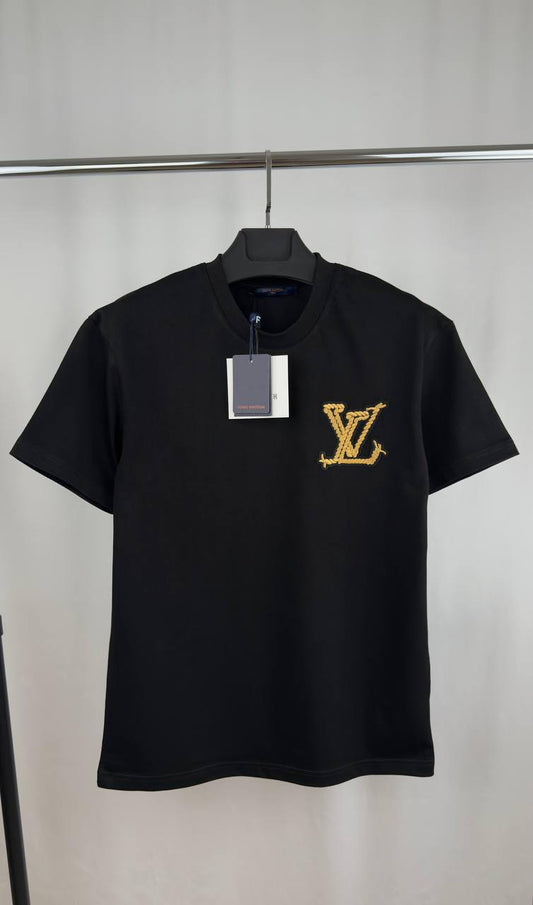 Louis Vuitton Embroidered Cotton Men's Women's T-Shirt in 2 Colors Reps UK Best Quality AAA Replica