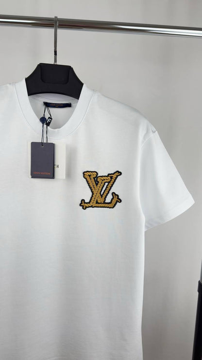 Louis Vuitton Embroidered Cotton Men's Women's T-Shirt in 2 Colors Reps UK Best Quality AAA Replica