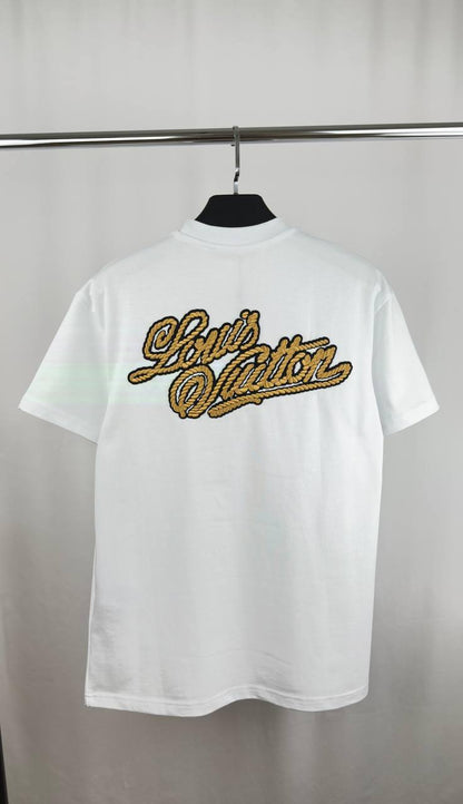 Louis Vuitton Embroidered Cotton Men's Women's T-Shirt in 2 Colors Reps UK Best Quality AAA Replica