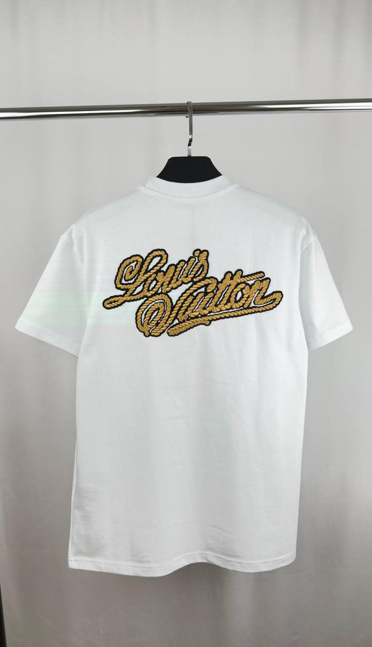 Louis Vuitton Embroidered Cotton Men's Women's T-Shirt in 2 Colors Reps UK Best Quality AAA Replica