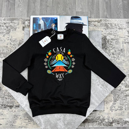 Casablanca "Casa Way" Mountain Artwork Graphic-Print Organic Cotton Crewneck Men's Women's Jumper in 2 Colors Reps UK Best Quality AAA Replica