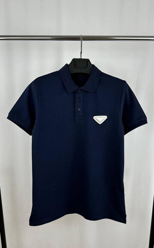 ⁠Prada Triangle-Logo Cotton Piqué Polo Shirts Men's in 2 Colors Reps Sale UK Sale Best Quality AAA Replica