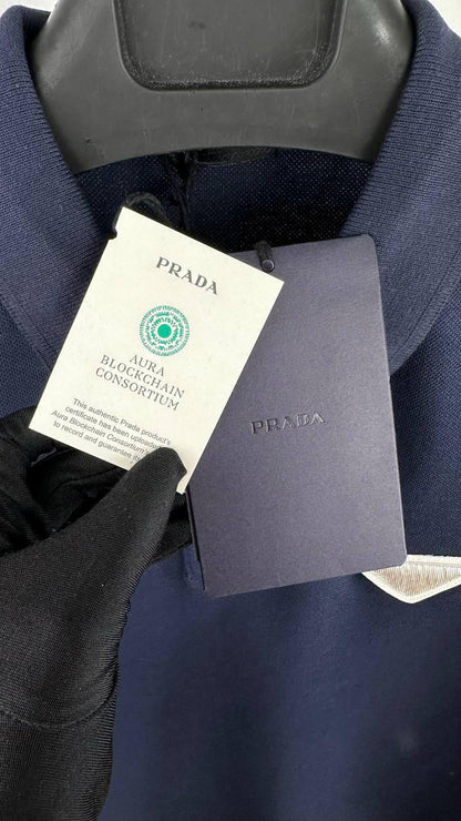 ⁠Prada Triangle-Logo Cotton Piqué Polo Shirts Men's in 2 Colors Reps Sale UK Sale Best Quality AAA Replica