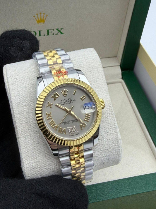 Rolex Lady-Datejust Silver Dial Fluted Bezel Two Tone Jubilee Bracelet Women's Watch Reps Sale UK Best Quality AAA Replica