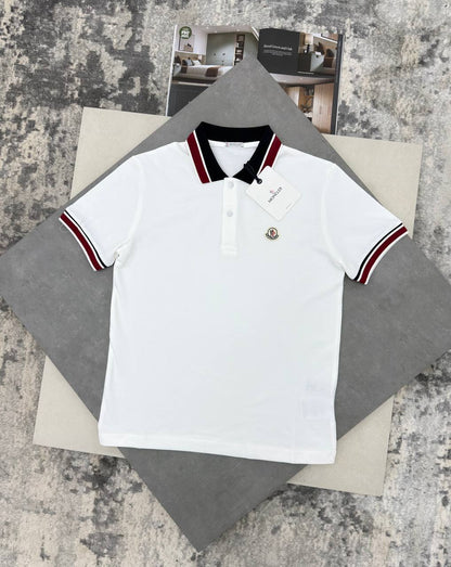 Moncler Logo Tricolour-Trimmed Cotton Piqué Polo Shirts Men's in Different Colors Reps UK Best Sale Quality AAA Replica