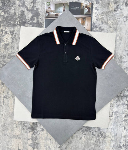 Moncler Logo Tricolour-Trimmed Cotton Piqué Polo Shirts Men's in Different Colors Reps UK Best Sale Quality AAA Replica