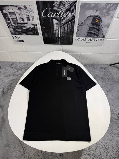 Dolce & Gabbana Rectangular Logo Metal Piqué Polo Shirts Men's in Different Colors Reps UK Best Sale Quality AAA Replica