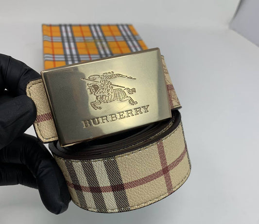 Burberry Reversible Plaque Buckle Vintage Check Pattern Belt Reps Sale UK Best Quality AAA Replica