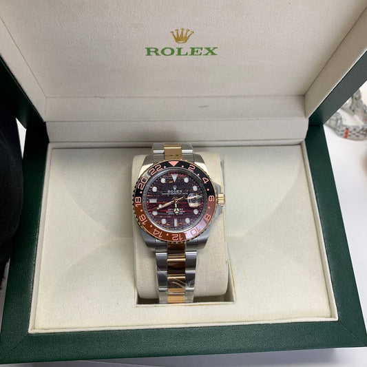 Rolex GMT-Master II 126715CHNR-0002 Men's Watch Tiger Iron Dial Rose Gold Two-Tone Bracelet Reps Sale UK Best Quality AAA Replica