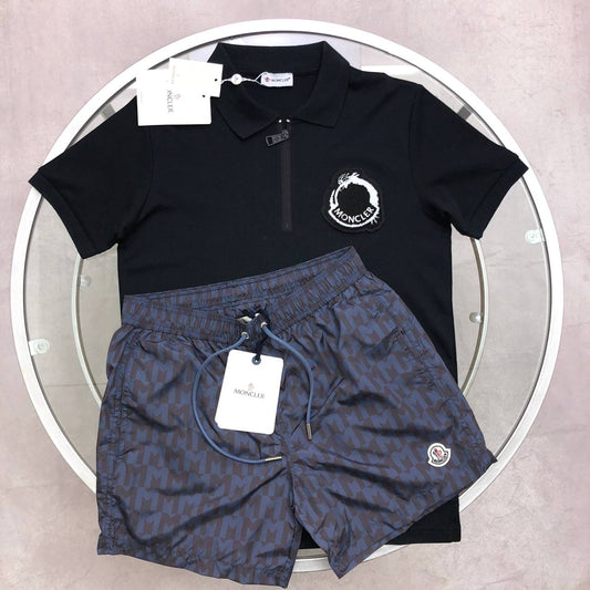 Moncler Year of the Dragon Half-Zip Polo Shirts & Shorts Set Men's in Different Colors Reps Sale UK Best Sale Quality AAA Replica