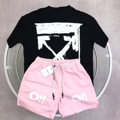 Off-White Men's Ink Arrow Slim Fit Men's T-Shirts & Shorts Set in Different Colors Reps Sale UK Best Quality AAA Replica