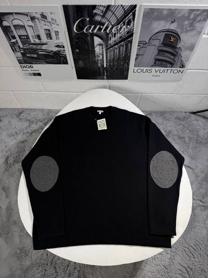 Loewe Anagram Elbow Patch Men's Women's Jumper in Black Color Reps Sale UK Best Quality AAA Replica