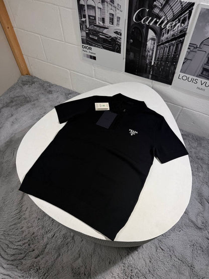 Prada Embroidered Logo Half-Zip Polo Shirts Men's in 2 Colors Reps Sale UK Best Quality AAA Replica