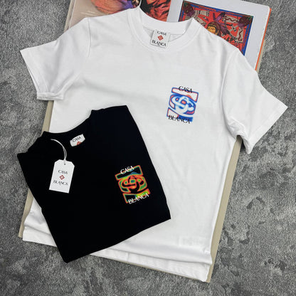 Casablanca Heat Map Classic Short Sleeve Men's Women's T-Shirts in 2 Colors Reps Sale UK Best Quality AAA Replica