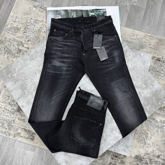 Dsquared2 Skater Black Denim Slim Fit Jeans in Multiple Waist Sizes Reps Sale UK Best Quality AAA Replica