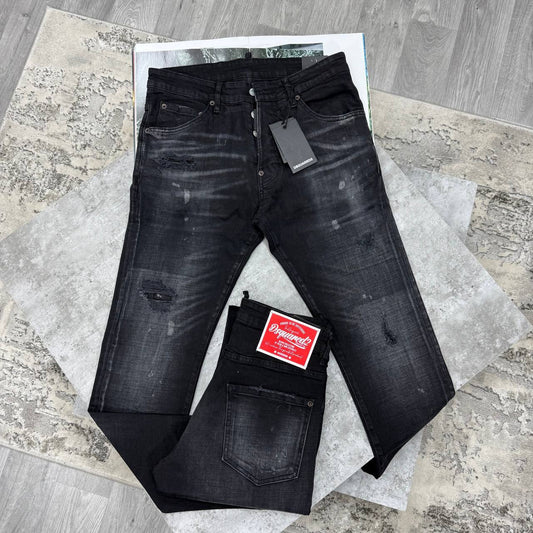 Dsquared2 Skater Capsule Back Patch Black Denim Slim Fit Jeans in Multiple Waist Sizes Reps Sale UK Best Quality AAA Replica