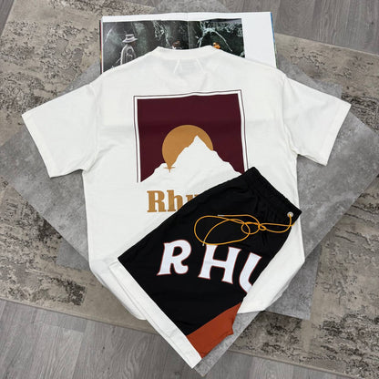 Rhude Moonlight Designer Short-Sleeve T-Shirts & Shorts Set in Different Colors Men's Reps Sale UK Best Quality AAA Replica