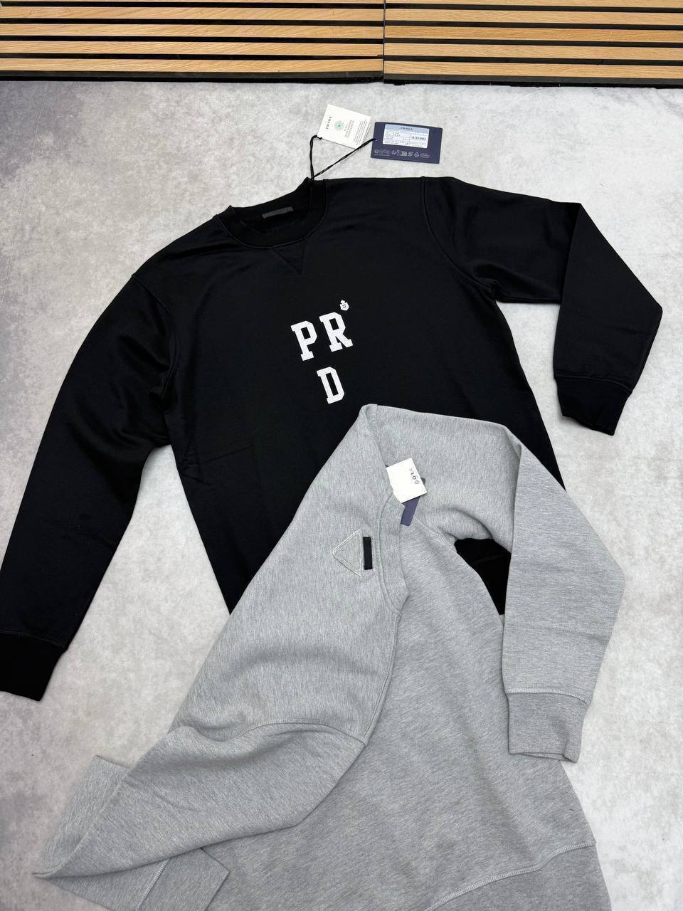 Prada logo-embroidered AAA replica jumper UK — men's women's 2 colours luxury reps sale