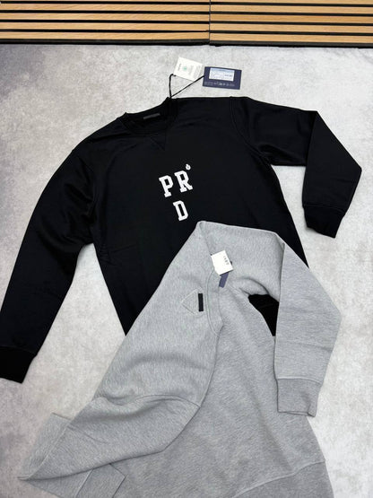 Prada logo-embroidered AAA replica jumper UK — men's women's 2 colours luxury reps sale