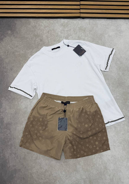Louis Vuitton Pearl-Embellished Short-Sleeve T-Shirts & Shorts Set in Different Colors Men's Reps Sale UK Best Quality AAA Replica