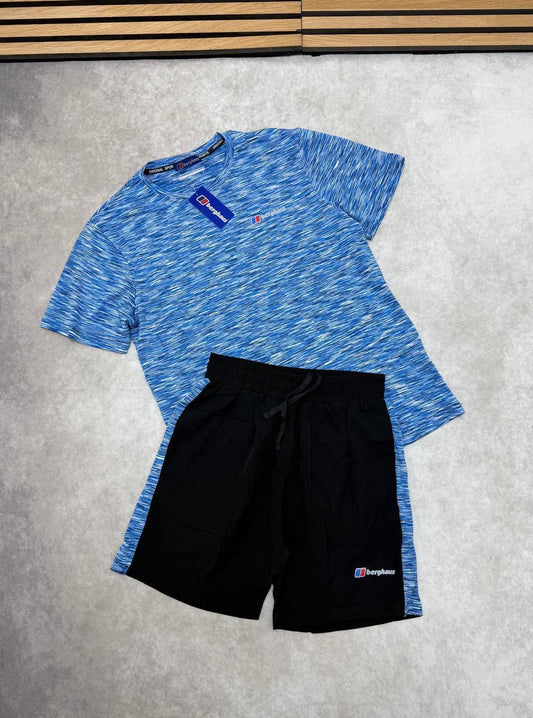Berghaus Performance Activewear Running T-Shirts & Shorts Set in Blue Color Men's Reps Sale UK Best Quality AAA Replica