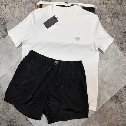 Prada Triangle Logo Luxury Casual Men's T-Shirts & Shorts Set in Different Colors Reps Sale UK Best Quality Sale AAA Replica