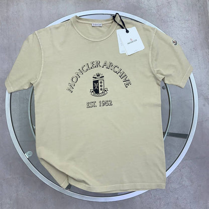Moncler 1952 Archive Crest Graphic T-Shirt Men's Women's in Different Colors Reps UK Best Quality Sale AAA Replica