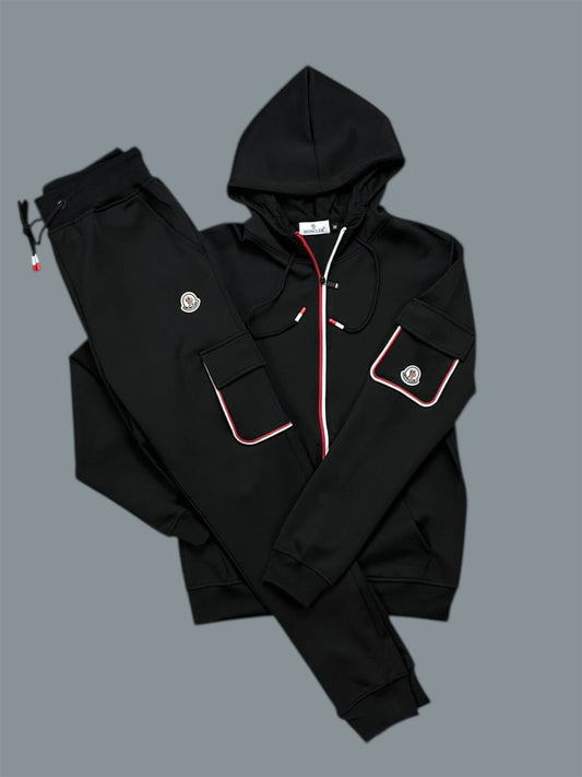 Moncler Hooded Red Trim on the Pockets Tracksuit in Different Colors Men's Reps Sale UK Best Quality AAA Replica