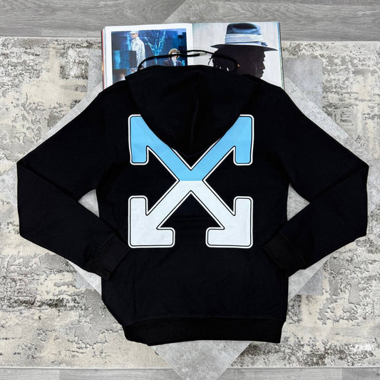 Off-White Oversize Between Arrows Hoodie Men's Women's in Black Color Reps UK Best Quality Sale AAA Replica