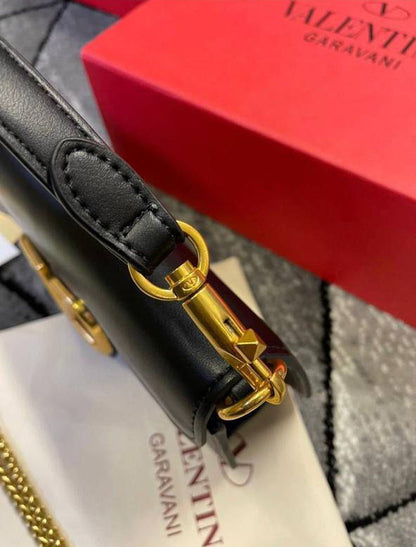 Valentino Garavani Logo Shoulder Bag Black Women's Reps Sale UK Best Quality AAA Replica