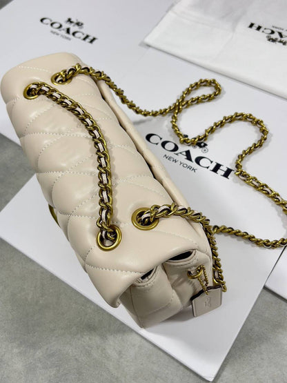 Coach Tabby Quilted Shoulder Bag 26 Women's in "Chalk" White Colors Reps Sale UK Best Quality AAA Replica
